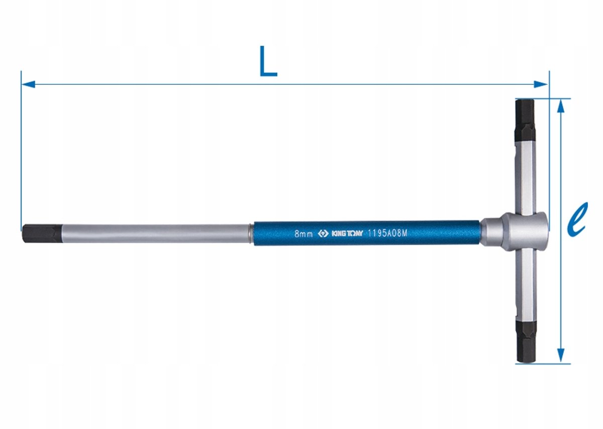 King Tony inbussleutel T-type 4 mm, 180 mm lengte