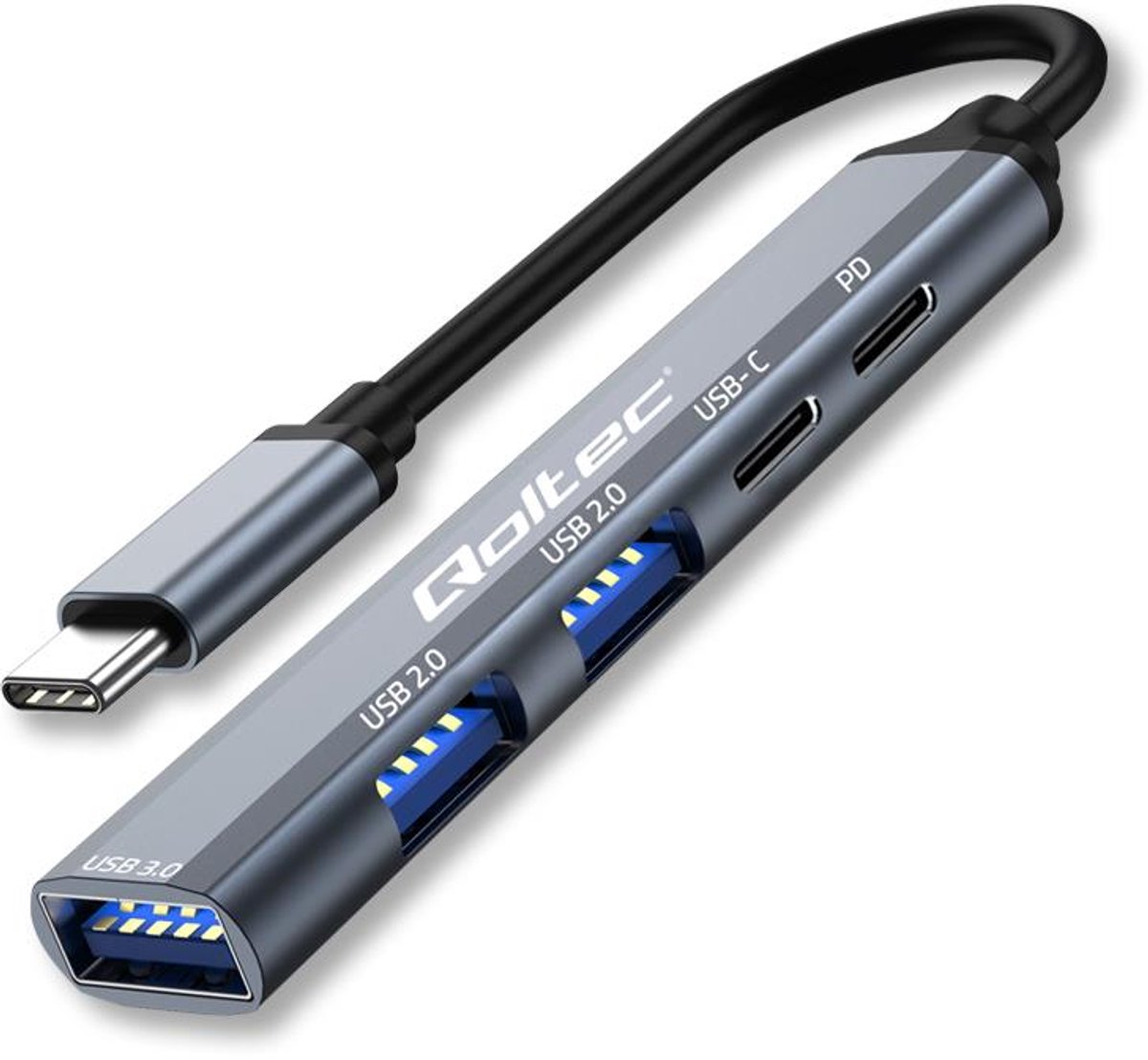 Qoltec Hub Adapter Usb-C 3 1 5In1 Voor Macbook Laptop Pc 2X Usb 2 0 Usb 3 0 Pd