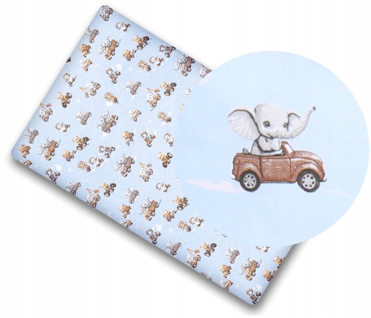 Babymam Hoeslaken 120x60 cm Katoen met Elastiek - Beep Beep!