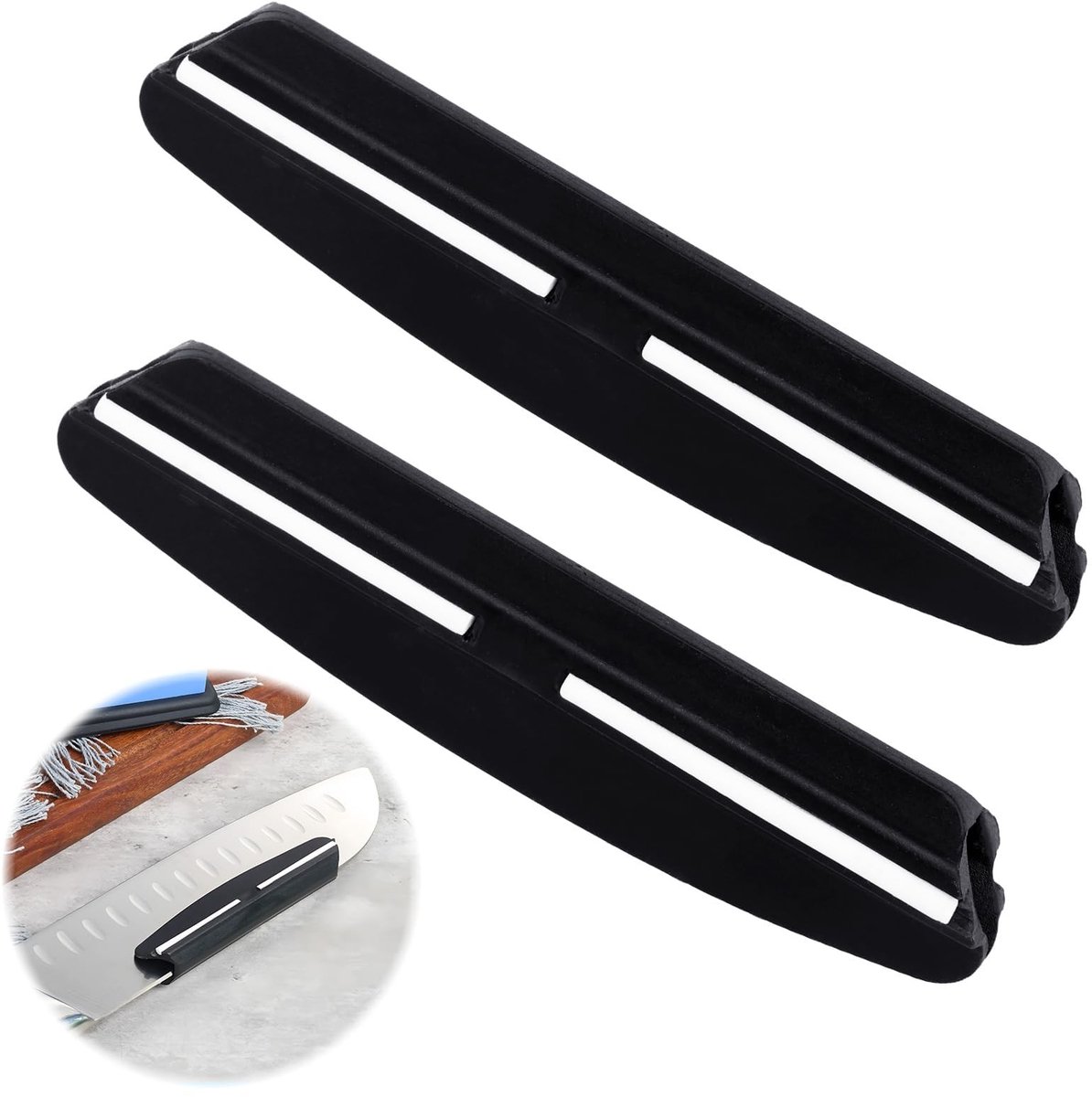 Dailygoods - Messenslijperhulp - Handmatig gereedschap - Voor beginners - Zwart - Keukenmessen - Nauwkeurig slijpen voor optimale snijkwaliteit