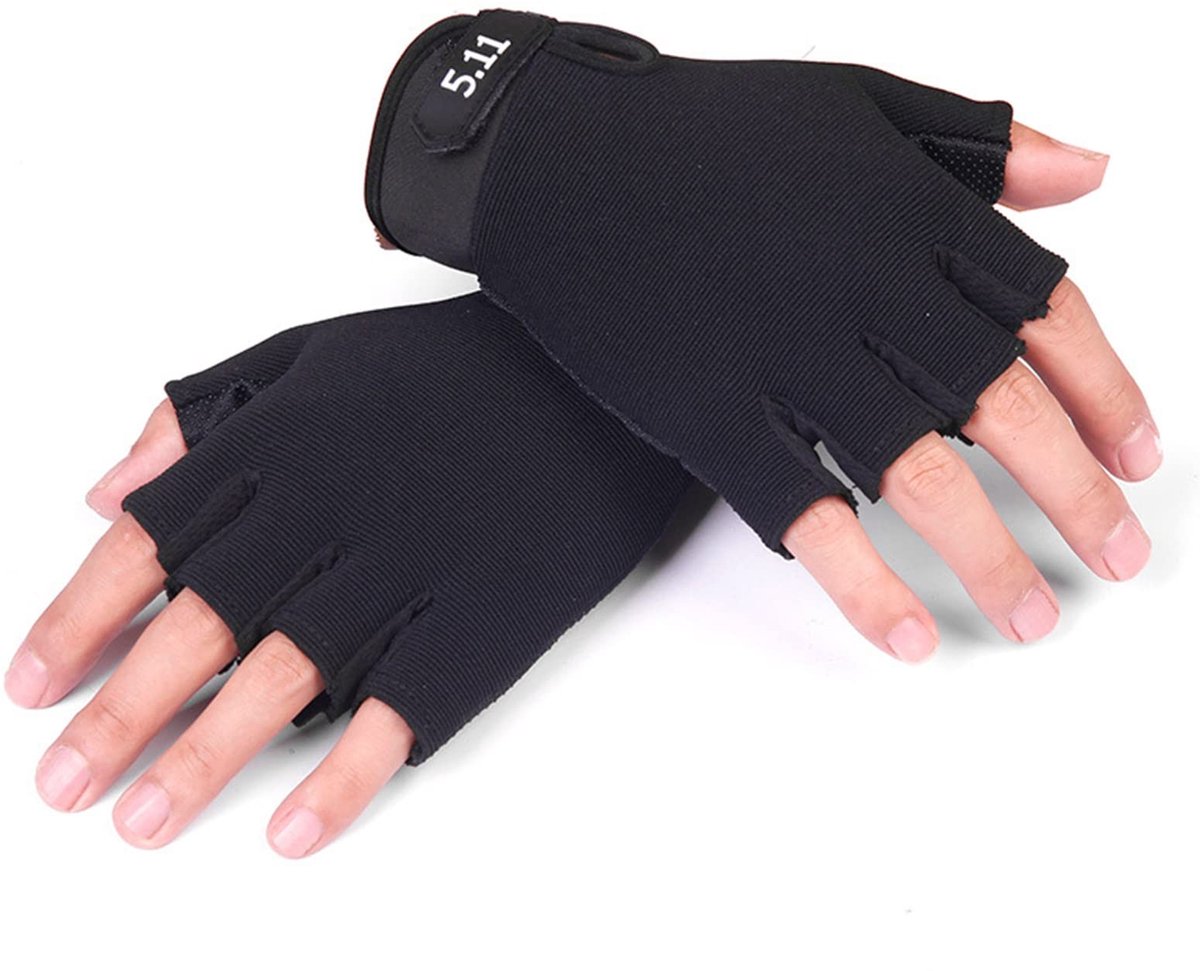 Dailygoods- Kinderen Handschoenen - Premium Polyester - Antislip Palm - Verstelbare Strap - Halve Vinger - Ademend Materiaal - Sporthandschoenen