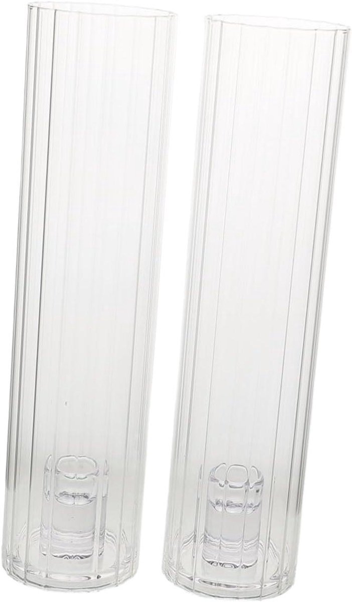 Windlichten Set - Kaarsenhouders - Decoratie Buiten - Winddicht Ontwerp - 32 cm Lengte - Transparant