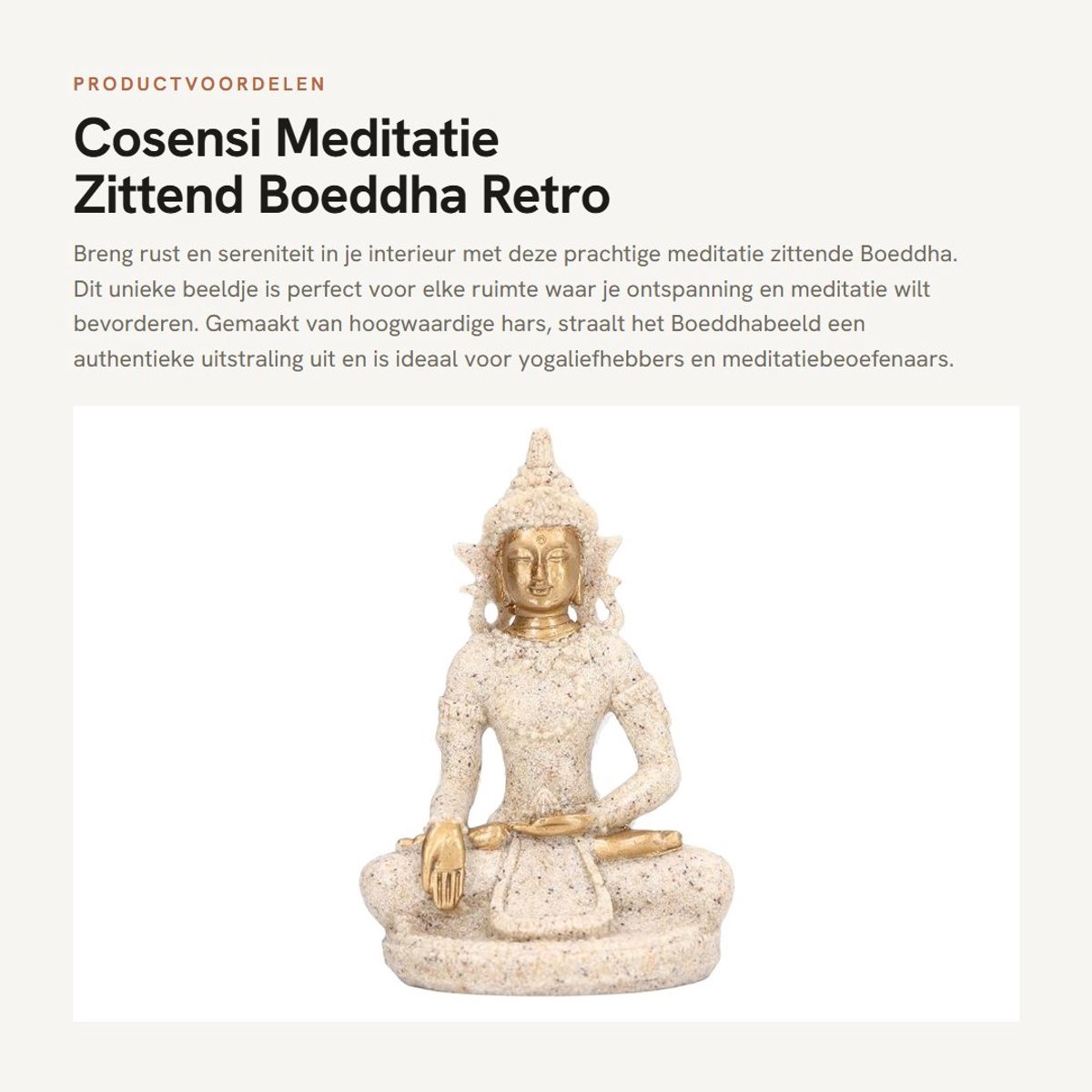 Dailygoods- Boeddha Beeldje Retro - Hars Sculptuur - Meditatie Ornament - Woondecoratie - Multifunctioneel - Handgemaakt 56g-71g - Boeddha Standbeeld