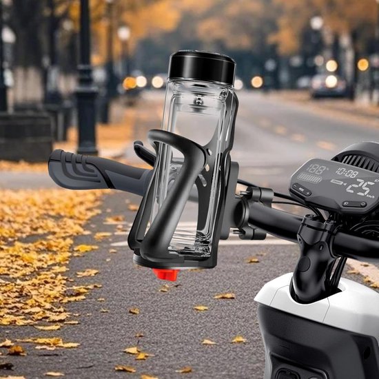 Fleshouder Fiets - Drinkfleshouder Stuur - Hydratatie Onderweg - Gereedschapsvrije Montage - Verstelbaar 46-75mm - Zwart — afbeelding 4