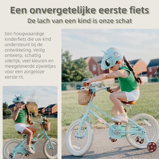STITCH Fantasy Meisjesfiets 16 inch – Groen Kinderfiets met Zijwieltjes & Mandje – 3-5 jaar — afbeelding 4