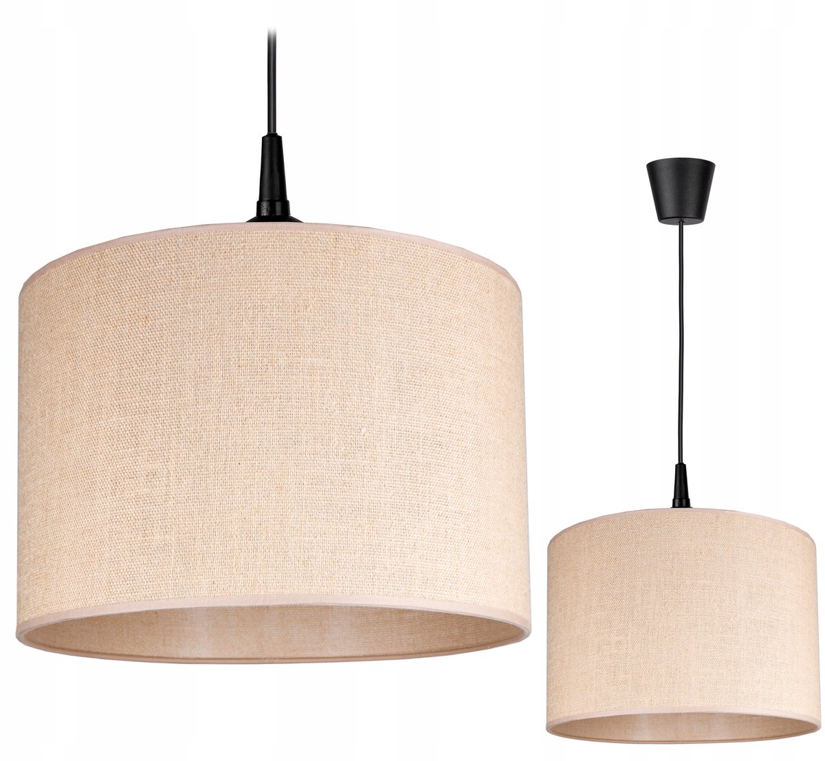 Boho Jute Hanglamp - Stijlvolle Plafondlamp met Stoffen Kap