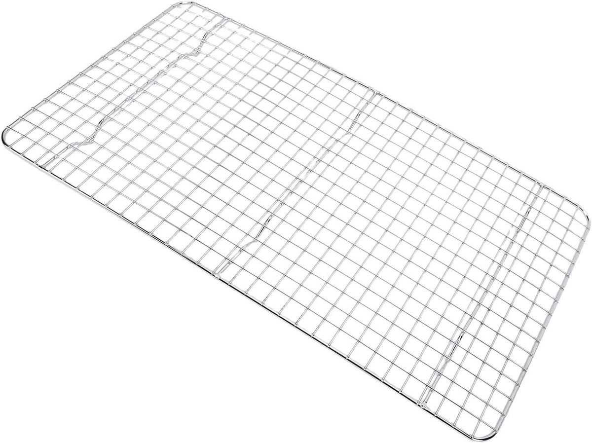 Koelrek Roestvrijstaal - Bakrek Ovenrek - Bakken Koelen - Voedselveilig Materiaal - 46x25 cm - Zilver