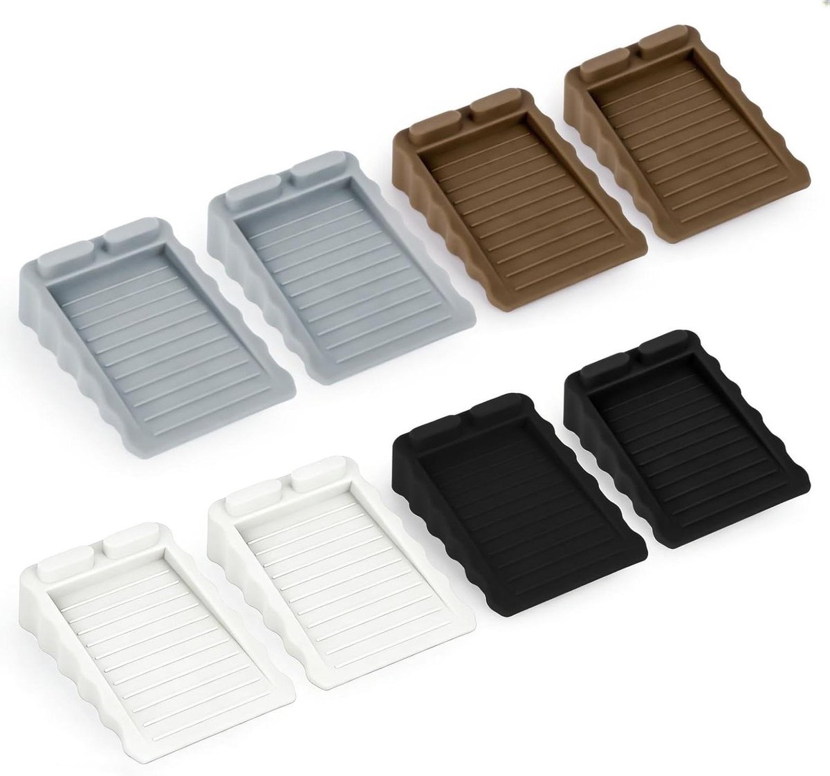 Deurstoppers - Deurwiggen - Deuren Open Houden - Stapelbaar Antislip - 8 stuks - 4 kleuren