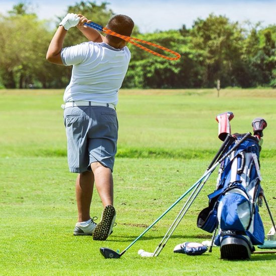 Golf Swing Trainer - Swing Touw - Golfspel Verbeteren - Ritme en Kracht Training - 148 cm Touw - Oranje Zwart van GOLF — afbeelding 4