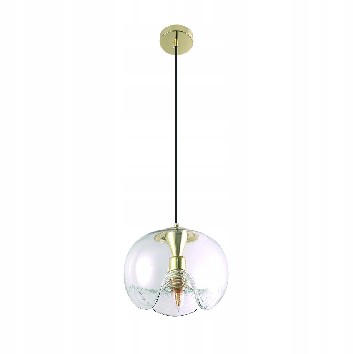 CINDY Hanglamp Transparant Glas & Goud E27 Ø25cm