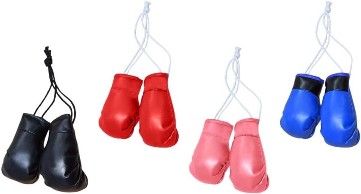 Mini Bokshandschoenen - Hangende Decoratie - Auto Interieur Decoratie - Set van Vier Stuks - 376 Gram - Rood