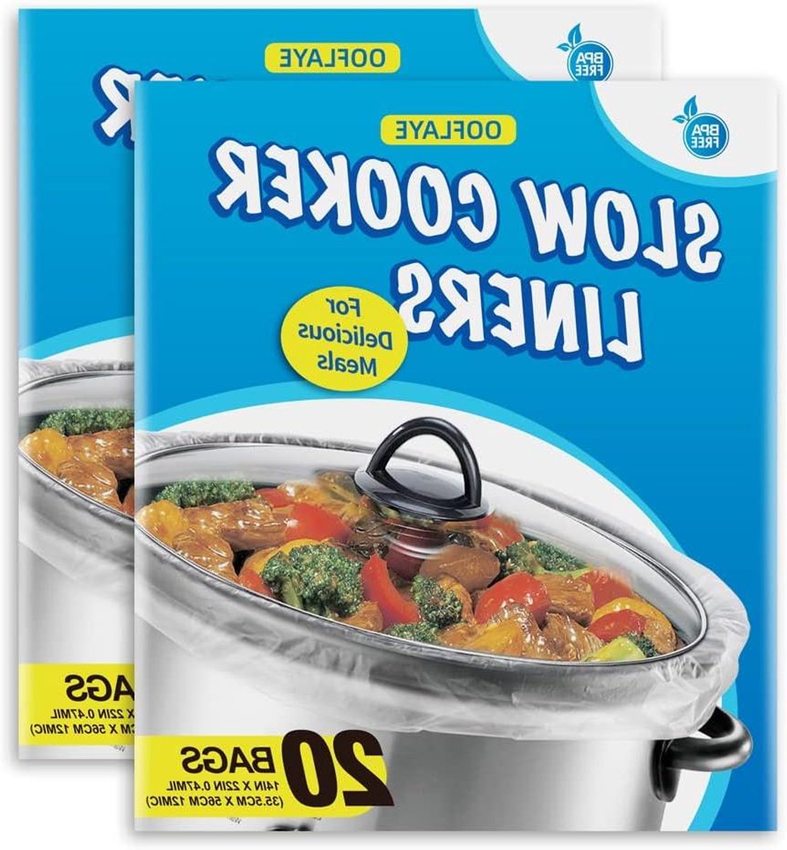 Slow Cooker Liners - Kookzakken - Gemakkelijk Koken - BPA Vrij - 40 Stuks - Clear