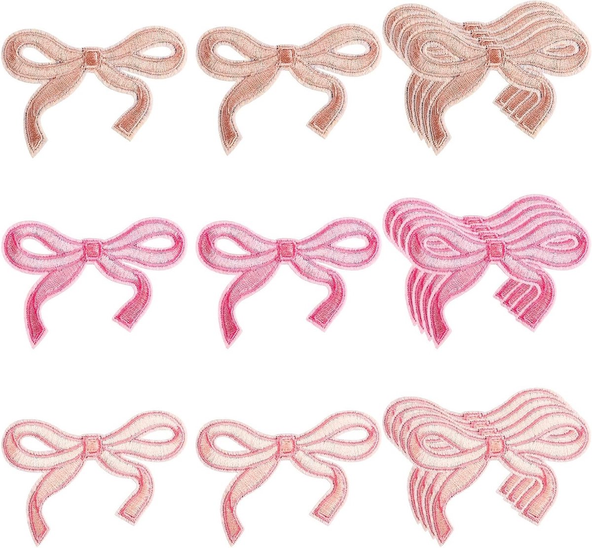 18 Stuks Geborduurde Strikpatches van Polyester, Strijkbare Decoratie voor Hoeden, Tassen en Kleding (3 Kleuren)