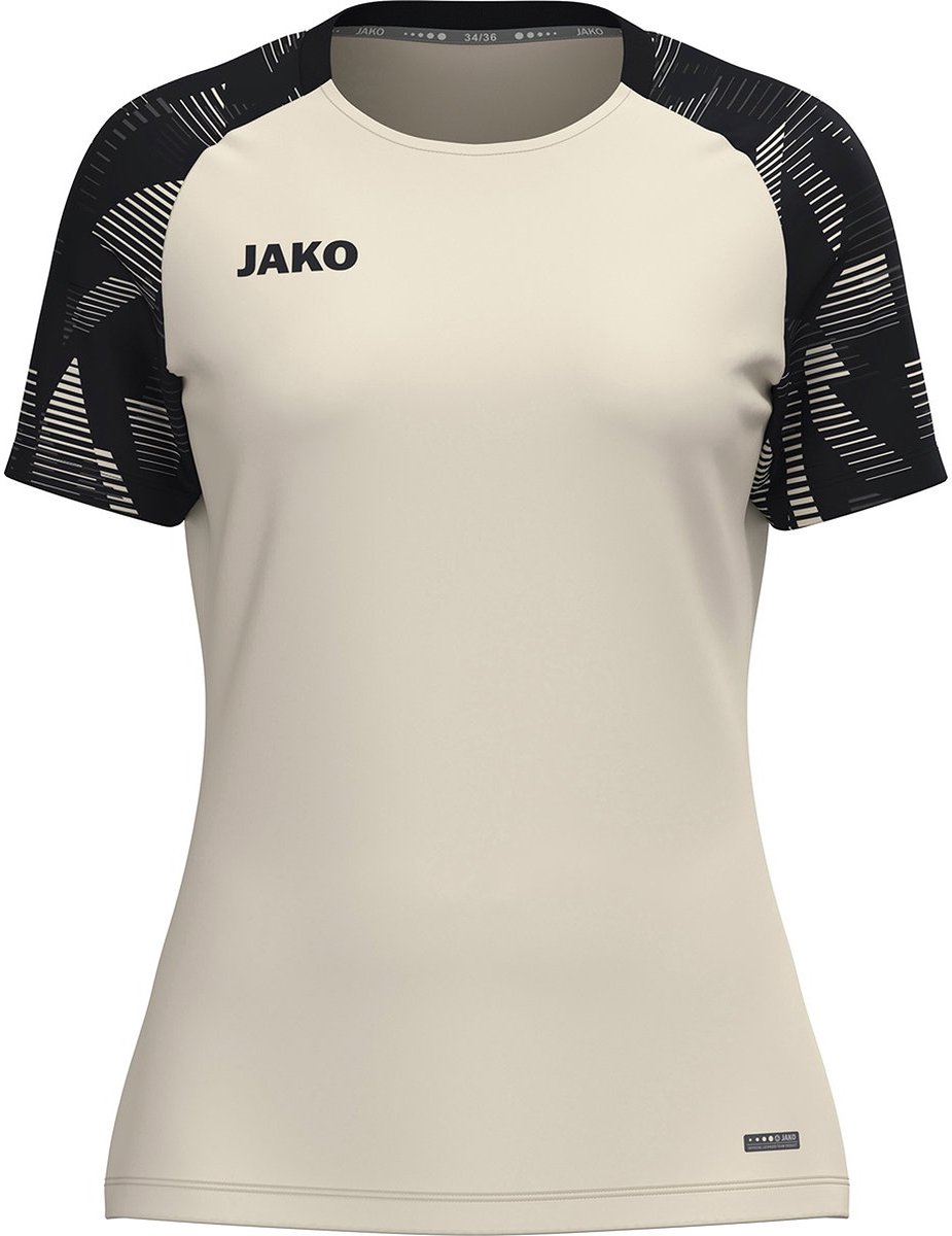 Jako Sonic T-Shirt Dames - Off White / Zwart | Maat: 46/48