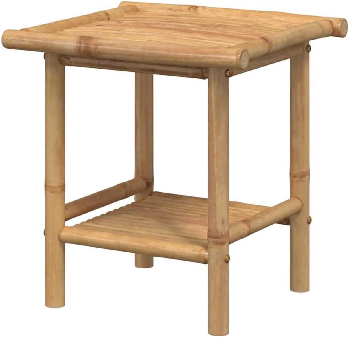 Salontafel Bamboe - Bijzettafel Woonkamertafel - Opbergen en decoreren - Geventileerd lattenontwerp - 45x45x45 cm - Naturel