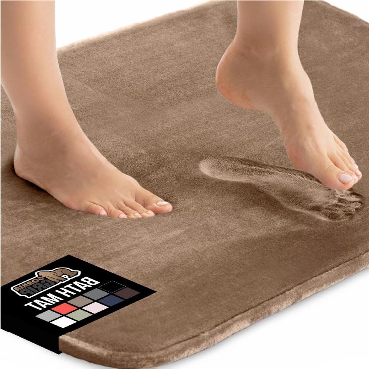 Traagschuim Badmat - Zachte Vloermat - Badkamer Droog Houden - Dikke Kussenlaag - 48 x 24 Inch - Taupe