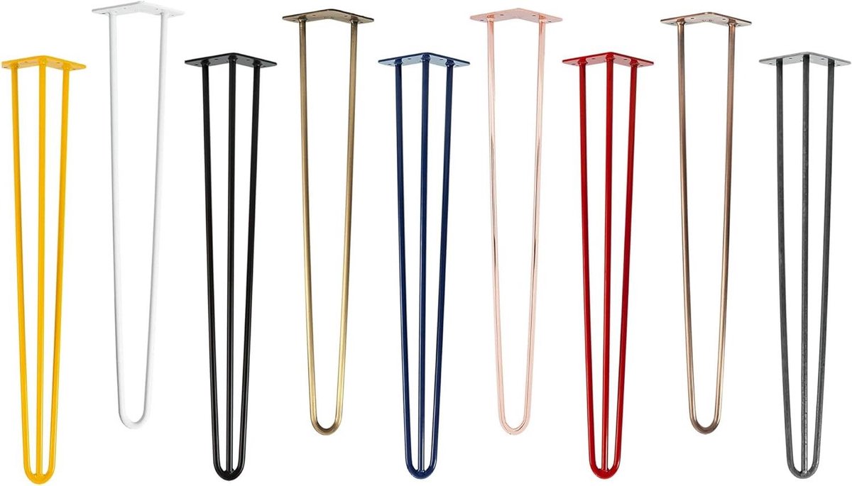 Tafelpoten Set - Meubelpoten Metaal - Doe-het-zelf Projecten - Robuuste Stalen Basisplaat - 40 cm Hoog - Wit