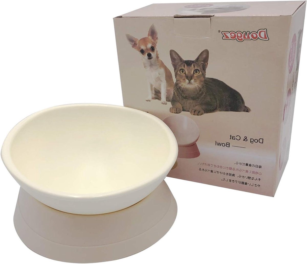 Hond Kat Voerbak - Voerbakje - Comfortabel Eten - Kantelbaar Ontwerp - 250 ml - Wit