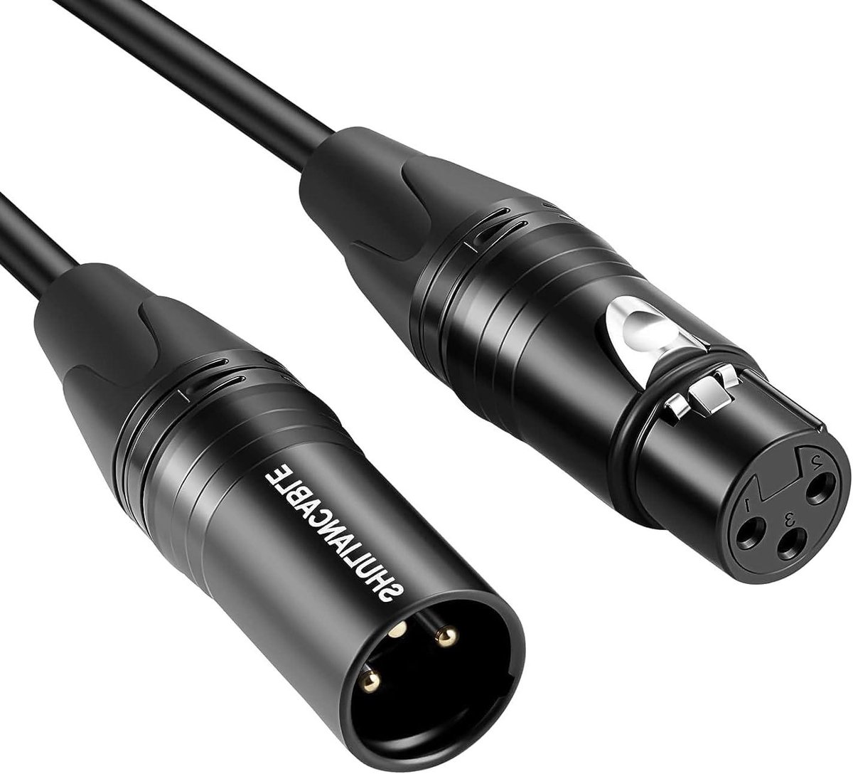 Microfoonkabel XLR - XLR kabel - Professionele audio - Zuurstofvrij koper - 15 meter - Zwart
