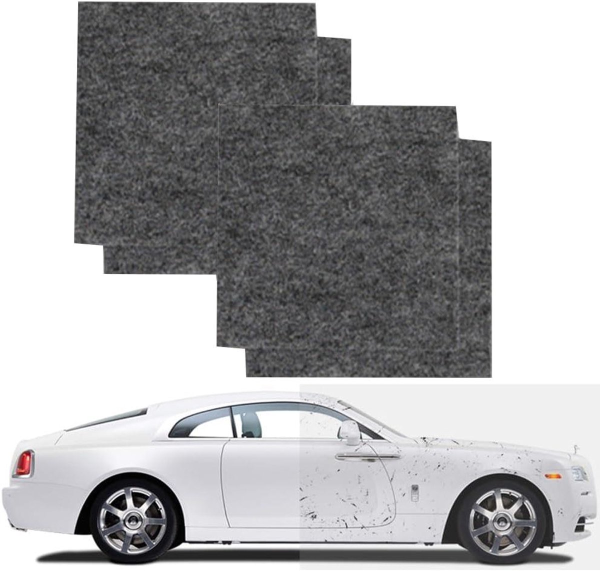 Nano Krassen Doek - Repareerdoek Auto - Auto Krassen Verwijderen - Geavanceerde Nanotechnologie - 10 x 10 cm - Grijs