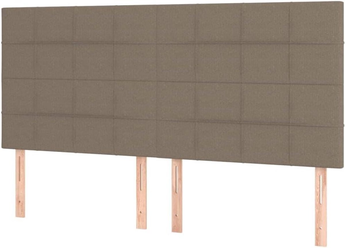 Hoofdbord met LED - Bedonderdeel Houten hoofdbord - Moderne slaapkamer - Verstelbare hoogte - 200x5x118/128 cm - Taupe