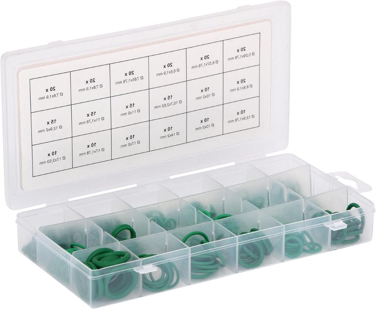 Assortiment O-ringen - O-ringen set - Airco reparatie - HNBR rubber - 270 delig - transparant