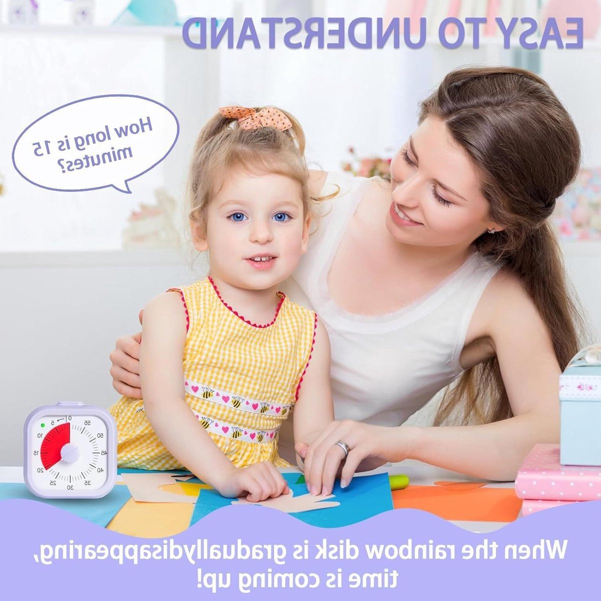 Visuele Timer - Kinder Timer - Tijd Beheren - 3 Instellingen - N.v.t. - Paars