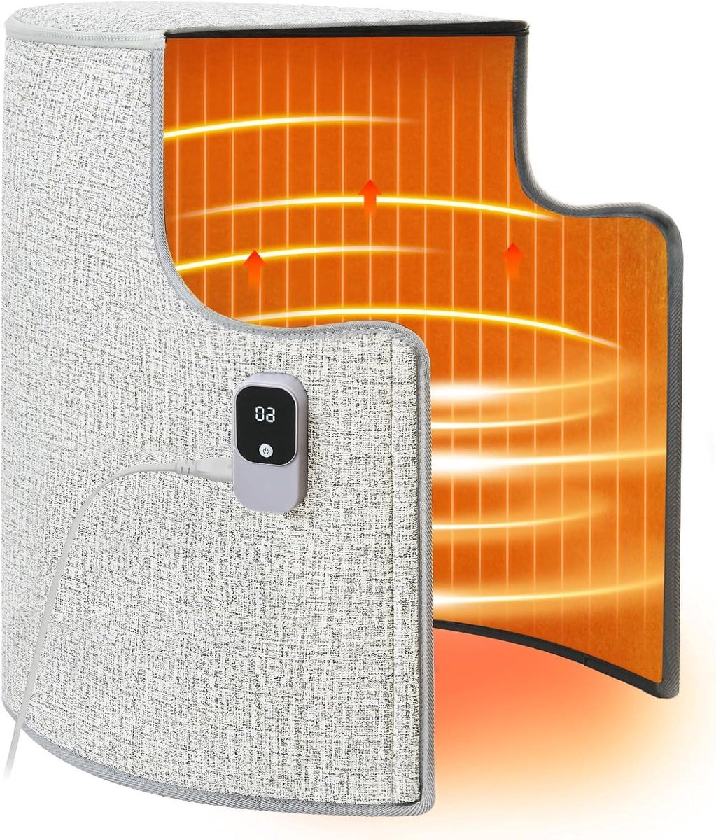 Ondertafelwarmer Kamerwarmer - Voetwarmer Kantoor - Warmte Behoud - Verbeterde Bovenafdekking - 123 cm Omtrek - Grijs
