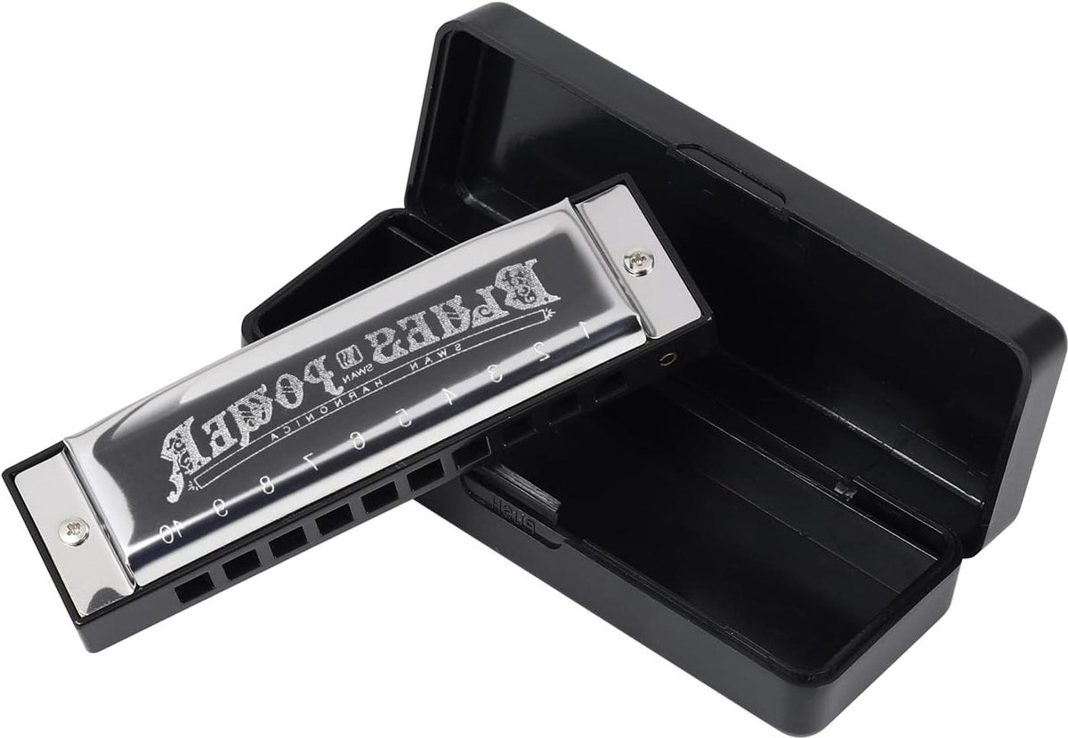 Blues Harmonica - Mondharmonica Diatonisch - Muziek Spelen - 10 Gaten - 12.45 cm - Zilver
