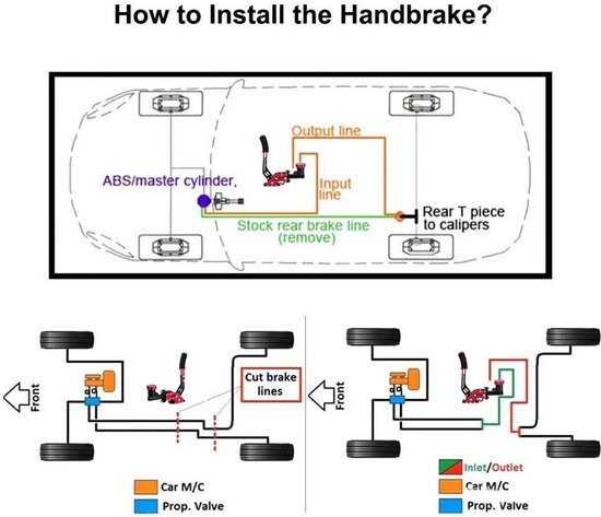 Hydraulische Drift Handrem - Hydro E-Brake Rally - Voertuig Zijwaarts Glijden - Verstelbare Hefboomhoogte - 0.75Bar Hoofdcilinder - Rood van Merkloos — afbeelding 5