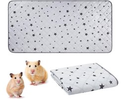 Pipi Pads Cavia's - Kooi Voering - Huisdier Verzorging - Opstaande Randen - 70x142cm - Grijs Sterrenpatroon