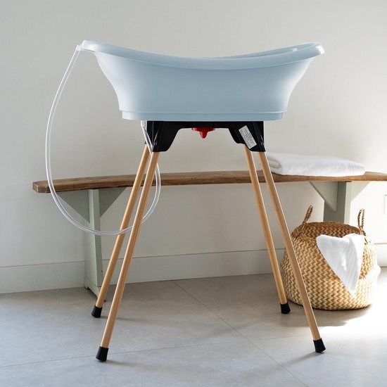 Babybadje met standaard - Badset baby - Baby badderen - 5-in-1 set - 765 x 50 x 1045 cm - Blauw — afbeelding 2