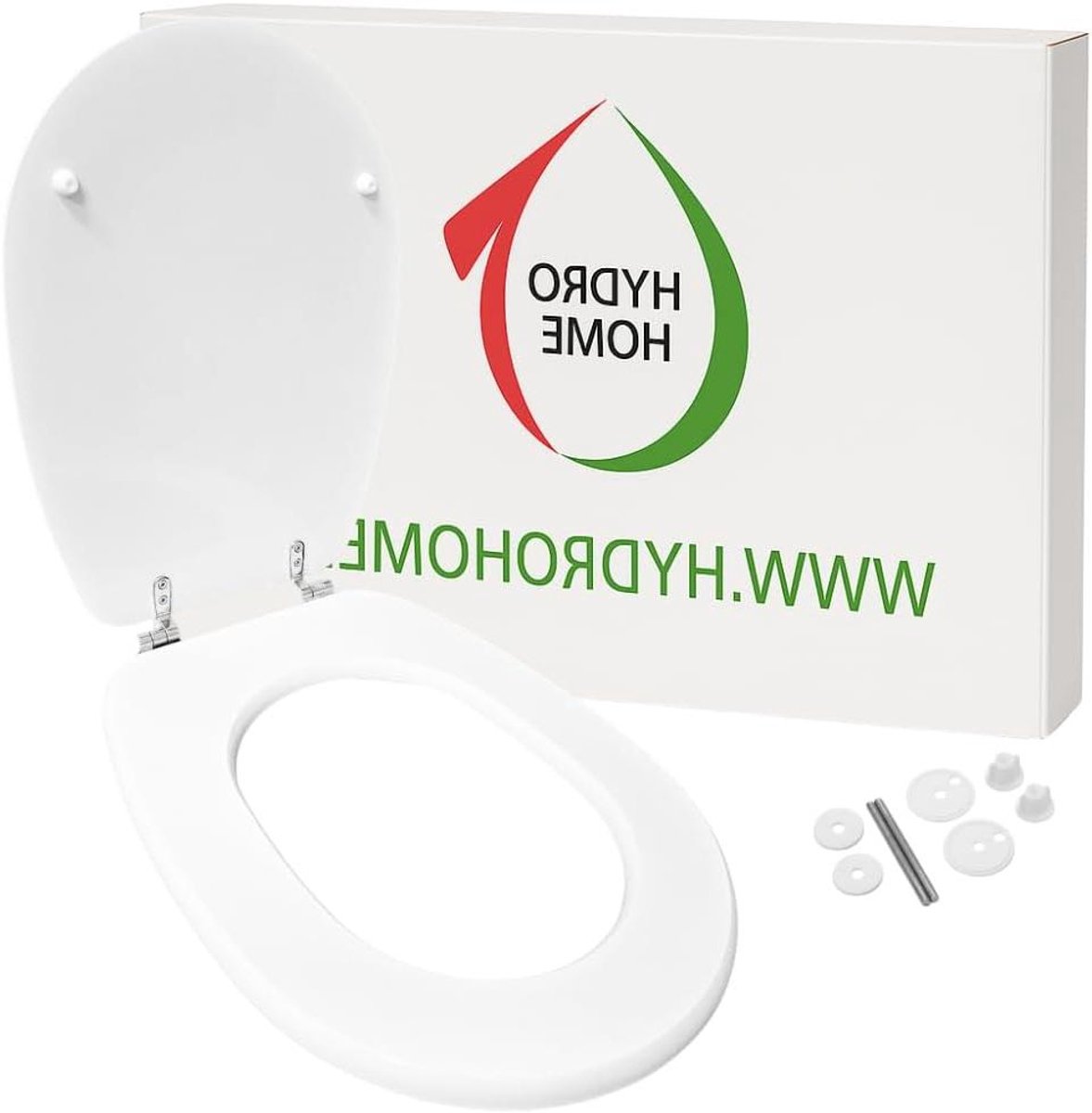 Toiletbril - WC-bril zitting - Badkamer vernieuwen - Gelakt MDF-plaat - 46 x 35 centimeter - Wit