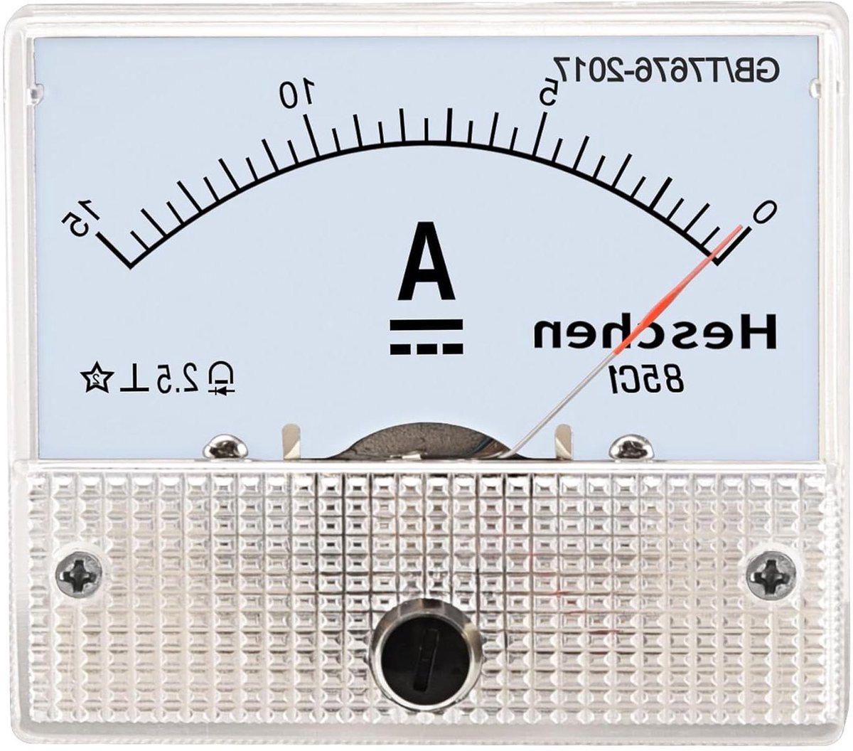 Paneel Ammeter - Stroommeter Tester - Stroom Meten - DC 0-15A Bereik - 62 x 55 mm - Wit