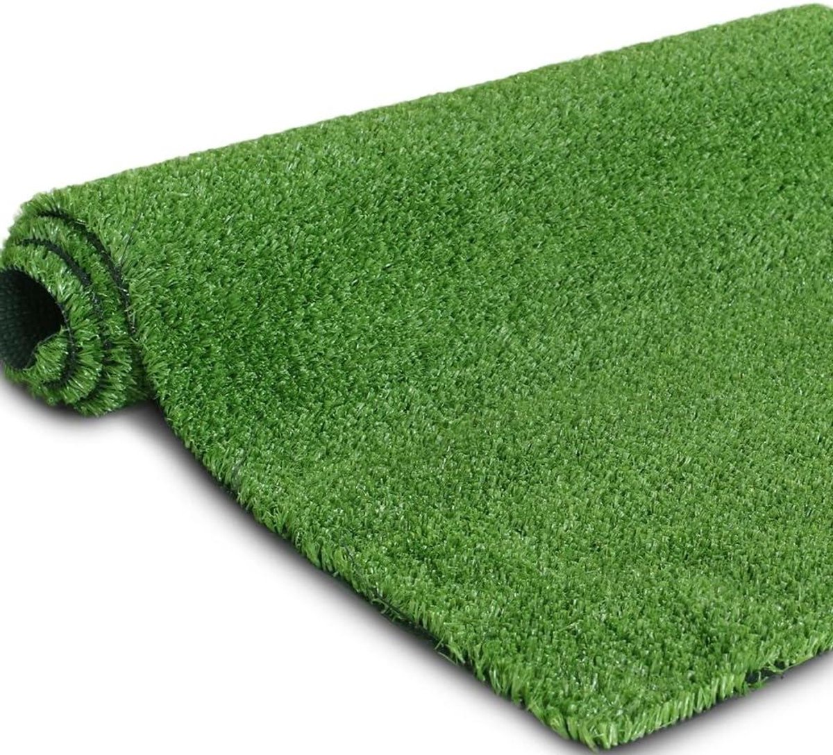 Kunstgras Tapijt - Siergras Gazon - Tuin Decoratie - Waterdoorlatend Rubber - 120 x 90 cm - Groen