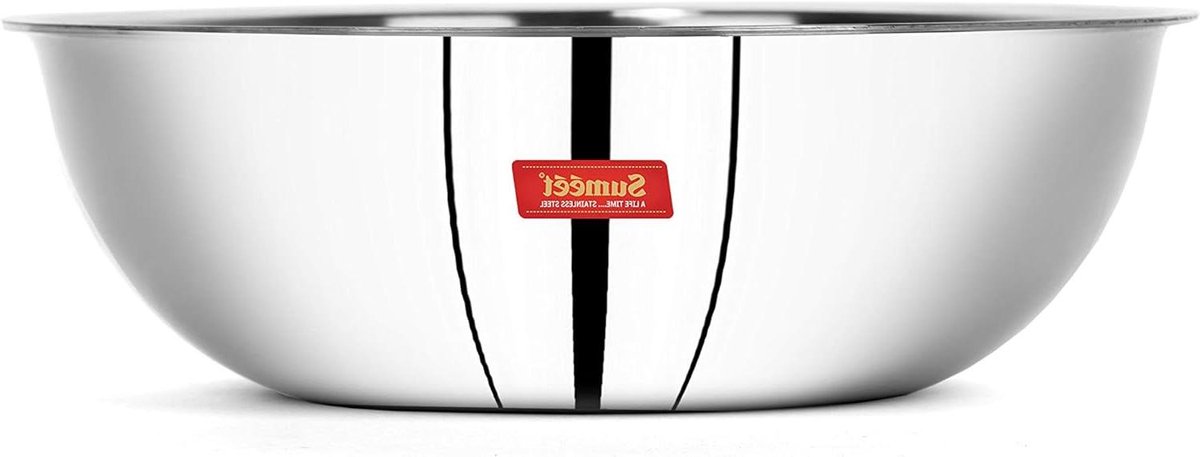 RVS Tasra - Kookpan Kadhai - Curries Maken - Drielaags Kookgerei - 22cm 2Ltr - Zilver