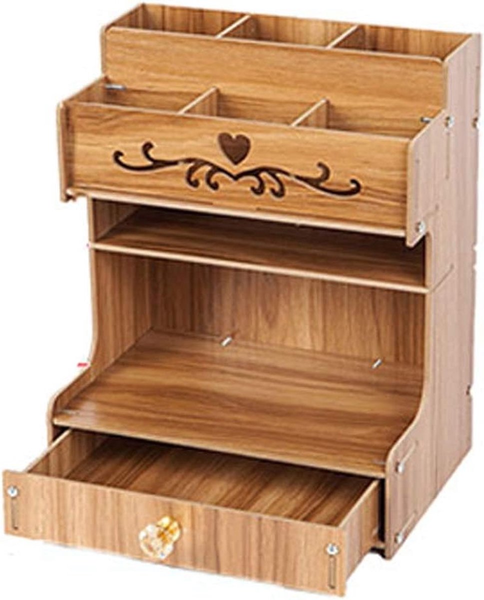 Multifunctionele Houten Pennenhouder - Ruimtebesparende Bureau Organizer met Grote Capaciteit voor Kantoorbenodigdheden en Kantooraccessoires