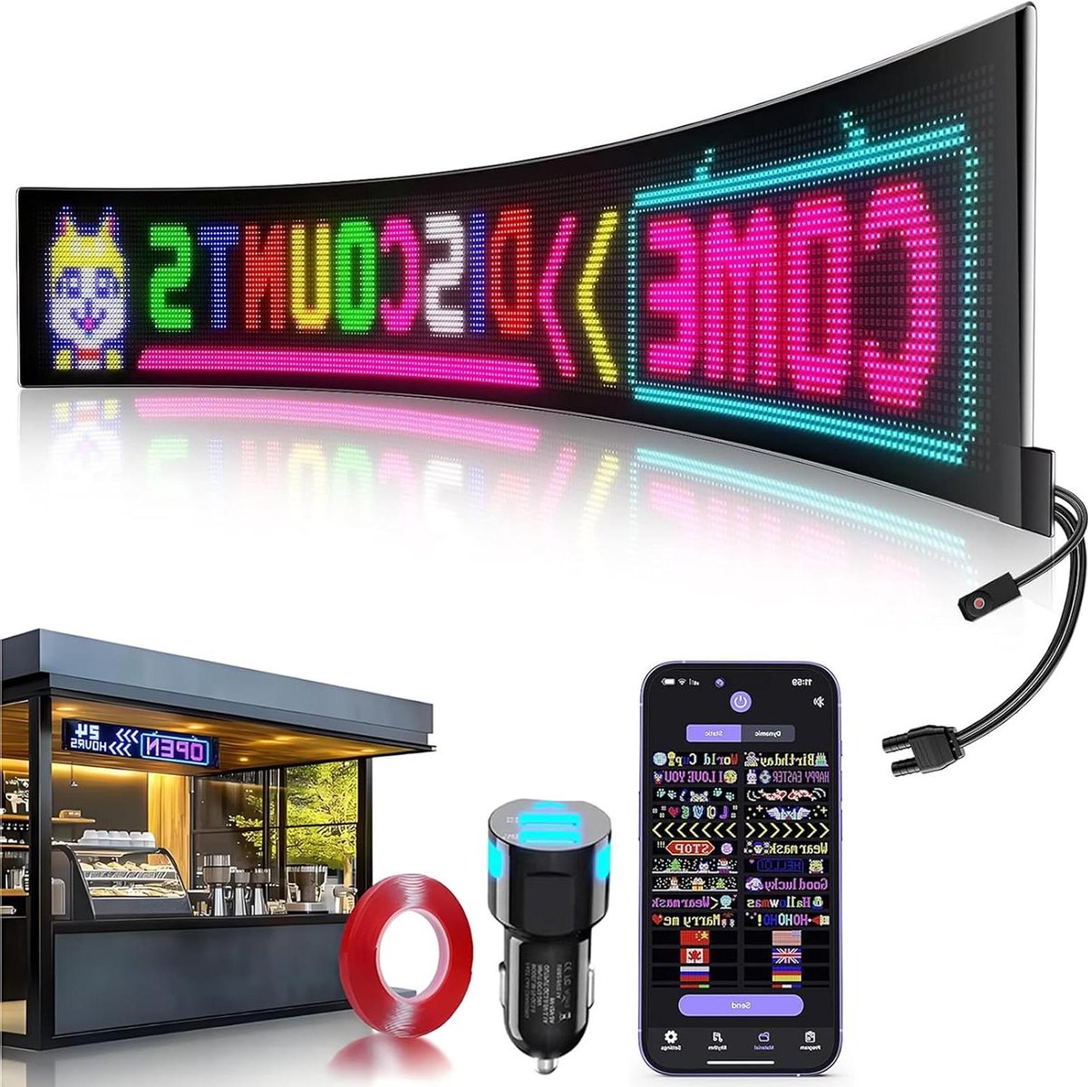 Flexibel LED Displaybord - Programmeerbaar RGB Paneel - Reclame en Decoratie - Full Colour Devil Eyes Matrix
