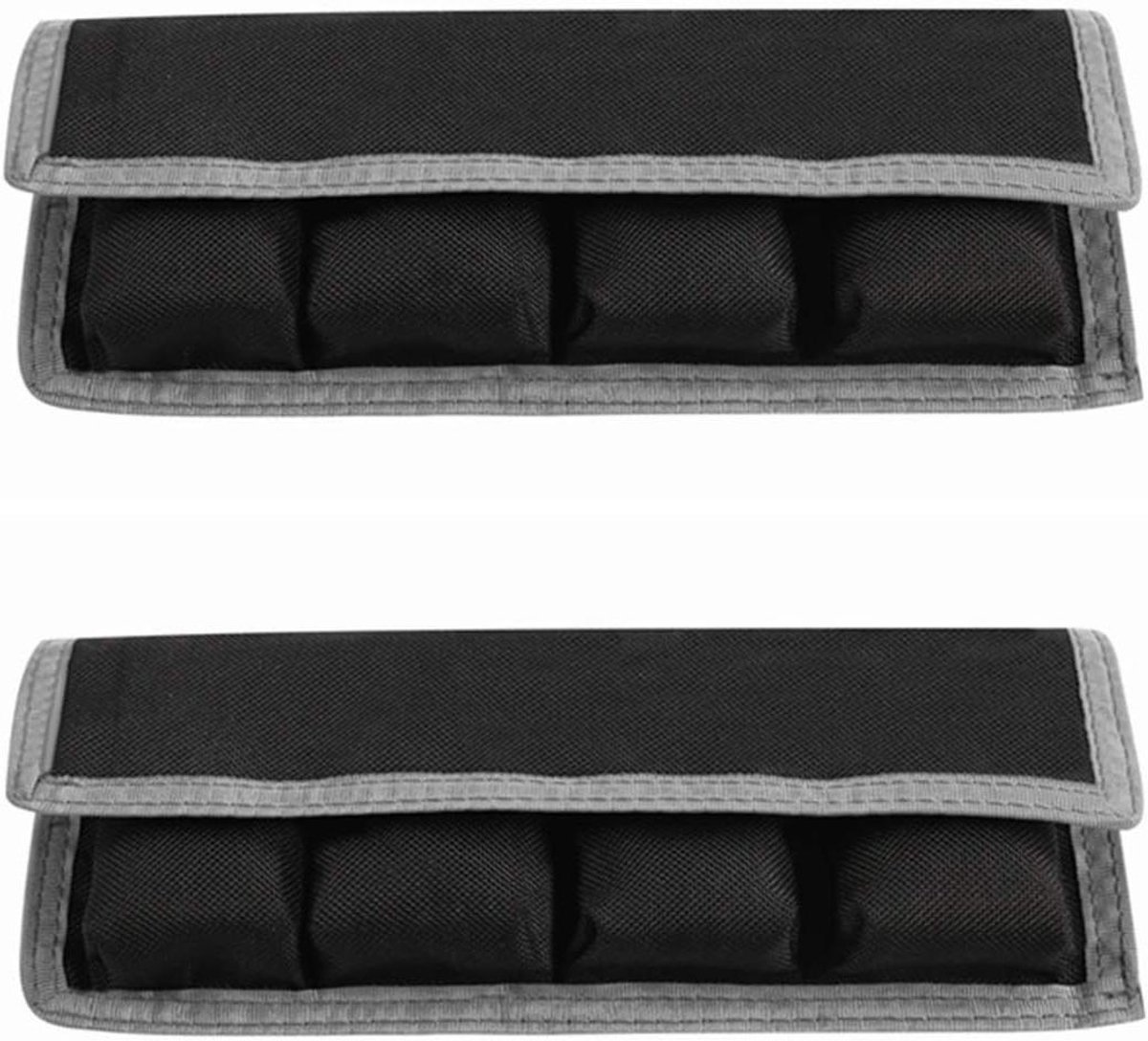 Batterij Opbergtas - Batterij Houder - Camera Batterijen Dragen - 4 Aparte Vakken - 2 stuks - Grijs