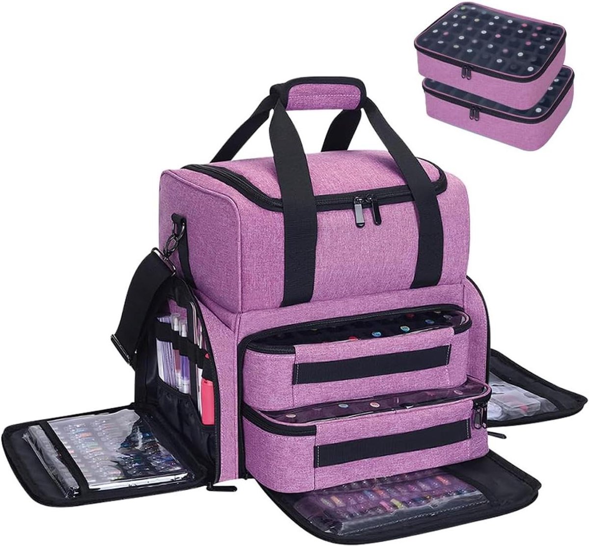 Nagellak Organizer - Opbergdoos Flessen - Nagellak Opbergen - Grote Capaciteit - 80 Flessen - Paars