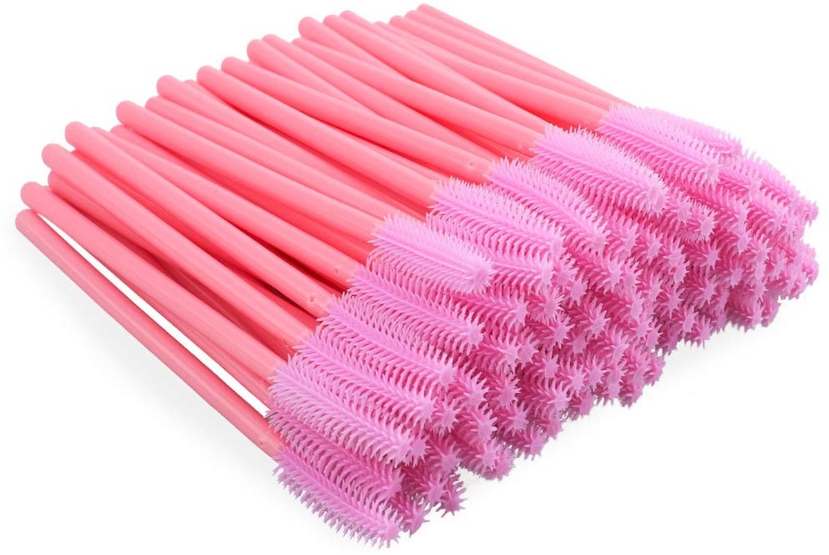 ONF3 - Wimperborstels - Wegwerp Wimperborstels - Zacht en opvouwbaar - Roze - Mascara Toverstaf - Voor Wimpers en Wenbrauwen - 100 Stuks