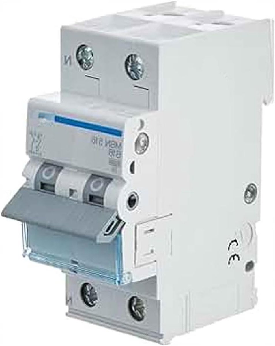 Magnetische Schakelaar - Stroomonderbreker Thermisch - Bescherming Stroomcircuits - 6 KA Onderbrekingsvermogen - 1P+N - Grijs