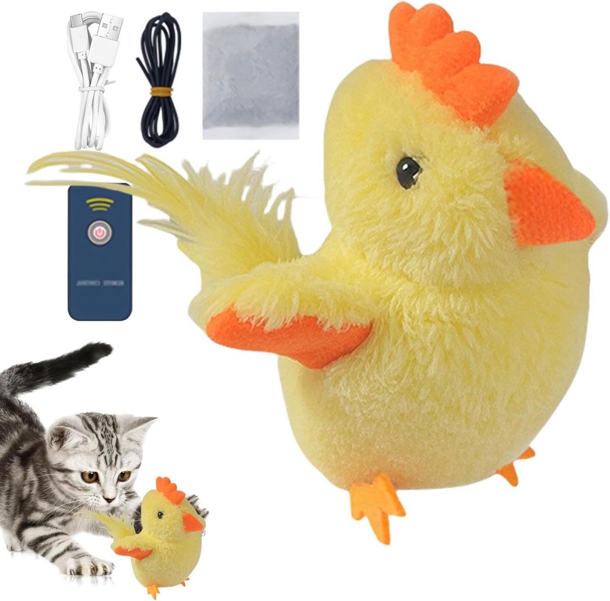 Kittenspeeltje - Interactieve vogel - Jachtinstinct stimuleren - Bewegingssensor - Niet gespecificeerd - Bruin