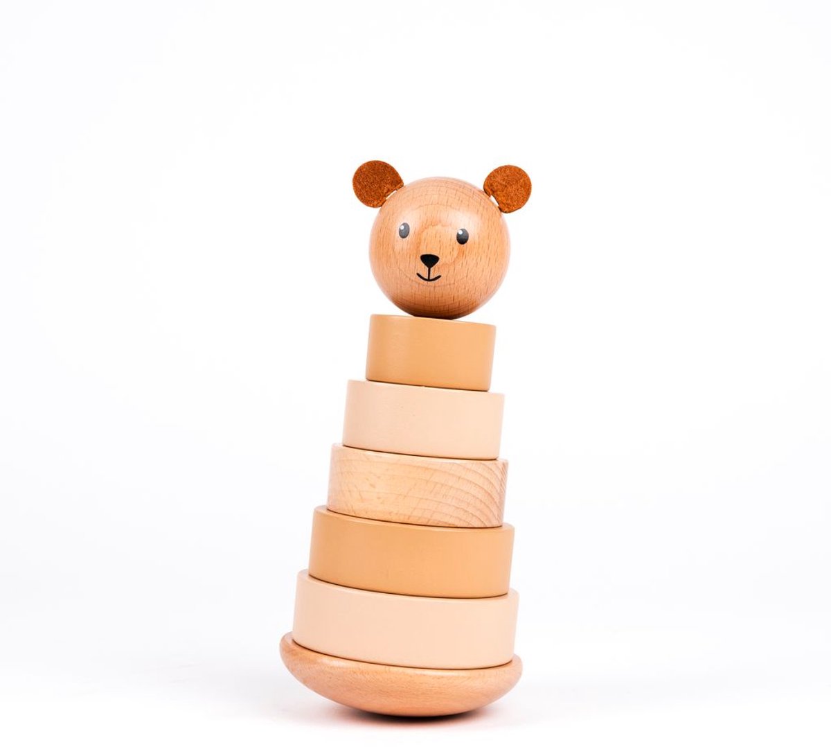 Egmont Toys houten stapelbeer speelgoed 21x10x10 cm vanaf 2 jaar.