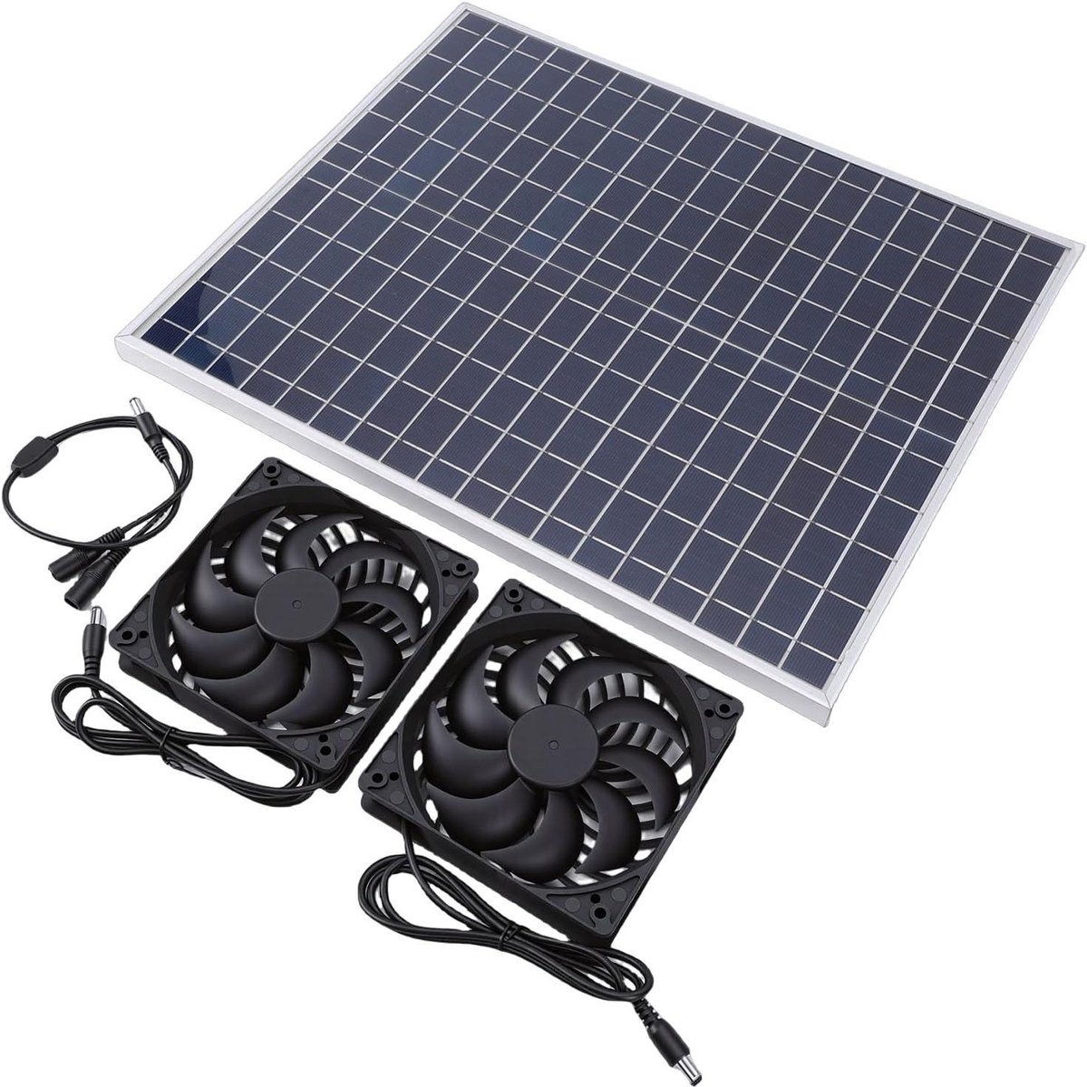 Zonnepaneel Ventilatorset - Afzuigventilator Kit - Ventilatie Koeling - Waterdicht IP65 Pa