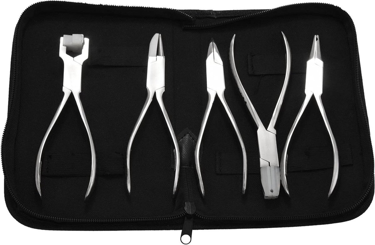 Reparatieset Bril - Montuur Tangen - Brillen Herstellen - Professionele Klemmen - 5 Stuks - Zilver