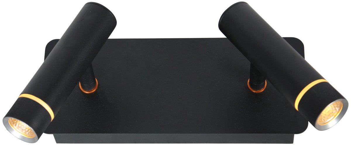Wandlamp Steinhauer Volari 4713ZW zwart 2-lichts, kunststof en metaal, draaibaar en kantelbaar, moderne binnenverlichting met dimbare LED-modules