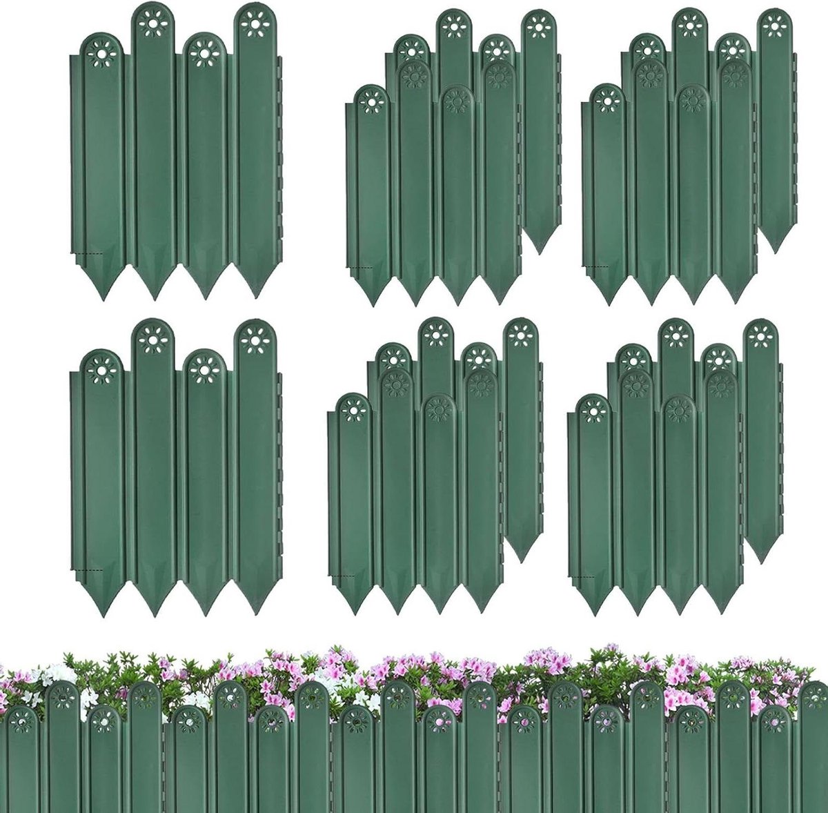 Tuinrand Afbakening - Decoratief Hekwerk - Gazon Terras - Eenvoudige Montage - 10 stuks - Zwart