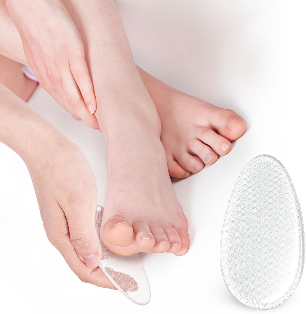 1 stuk glazen voetvijl voor het verwijderen van eelt, voetscrubber/pedicuretool voor dames en heren (transparant)