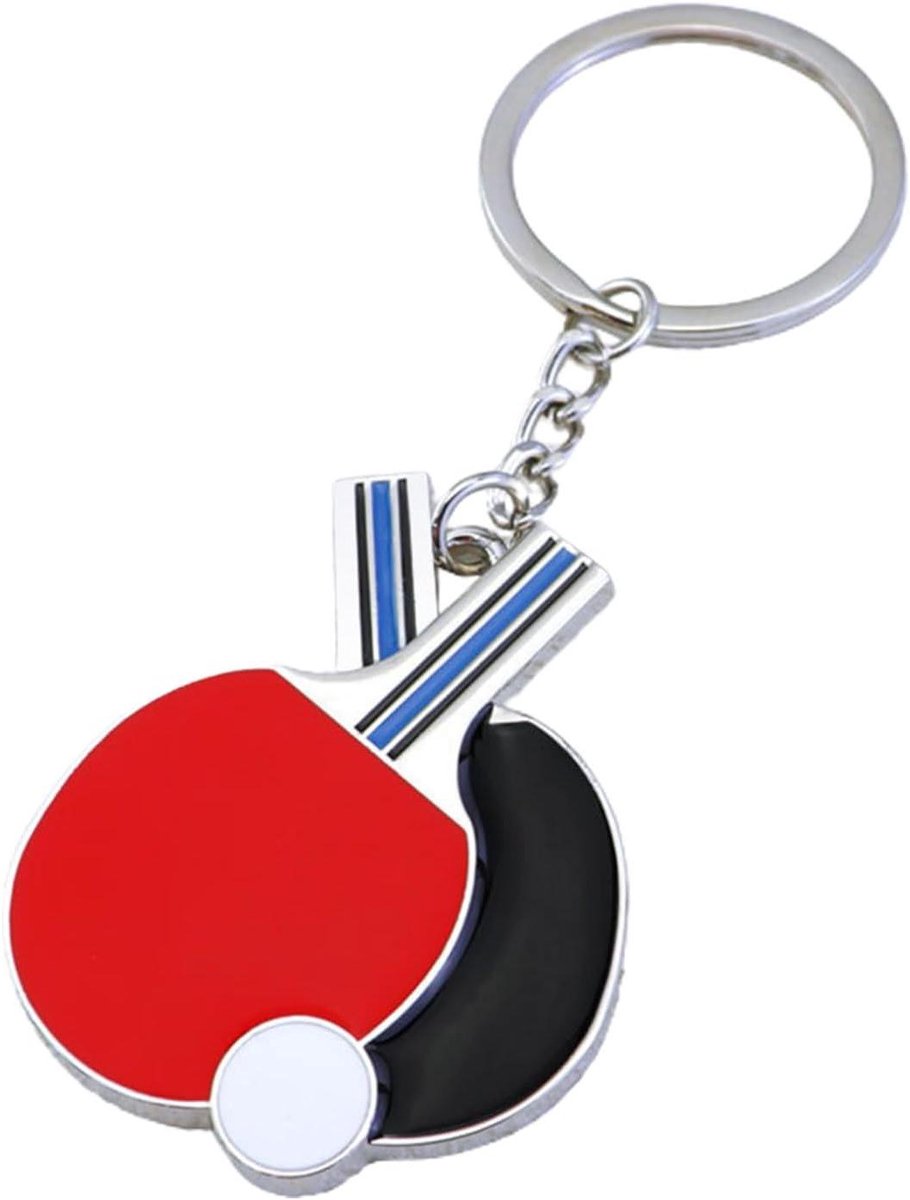 Tafeltennis Sleutelhanger - Mini Tennis Bat - Tas Decoratie - Volledig Zink Materiaal - Niet gespecificeerd - Zilverkleurig